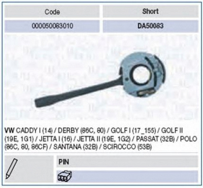 MAGNETI MARELLI 000050083010 -  Выключатель на колонке рулевого управления